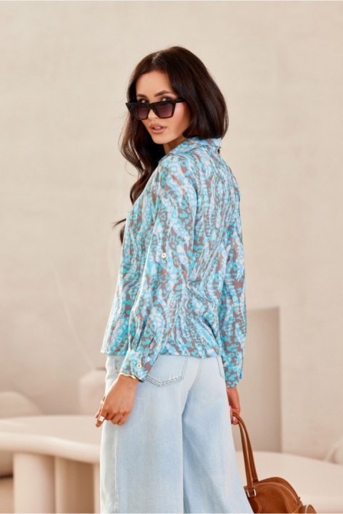 Koszula Damska Model Anvien BLU0136-07F Multicolor - Roco Fashion Koszula Damska Model Anvien BLU0136-07F Multicolor - Roco Fashion