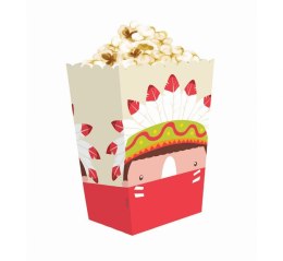 Pudełko na popcorn Indiańskie Party rozm. 13.5 x 8.5 x 19 cm, 4 szt. PF-PPIP