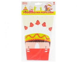 Pudełko na popcorn Indiańskie Party rozm. 13.5 x 8.5 x 19 cm, 4 szt. PF-PPIP
