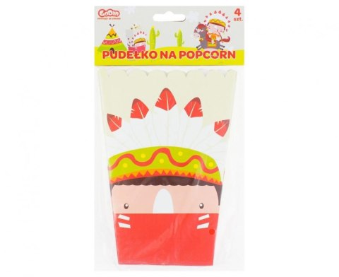 Pudełko na popcorn Indiańskie Party rozm. 13.5 x 8.5 x 19 cm, 4 szt. PF-PPIP Pudełko na popcorn Indiańskie Party rozm. 13.5 x 8.5 x 19 cm, 4 szt. PF-PPIP