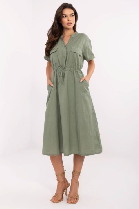 Sukienka Model MI-SK-109898.68 Khaki - Italy Moda Sukienka Model MI-SK-109898.68 Khaki - Italy Moda