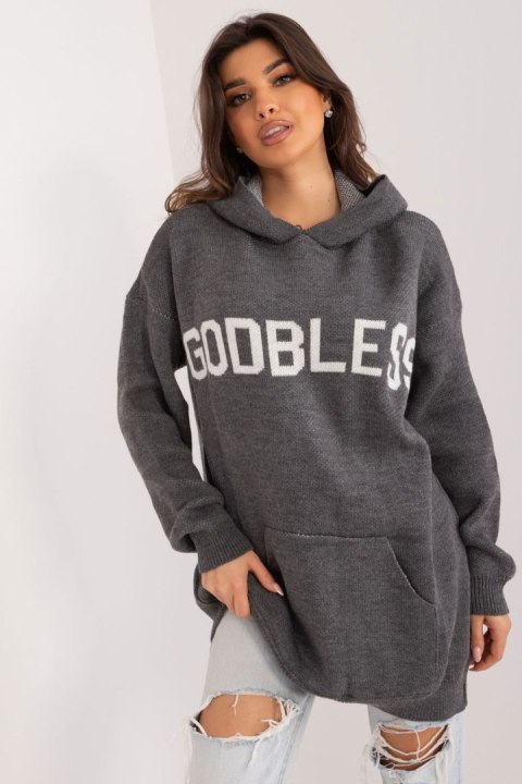 Sweter Damski Model BA-SW-0563.02 Dark Grey - Badu Sweter Damski Model BA-SW-0563.02 Dark Grey - Badu