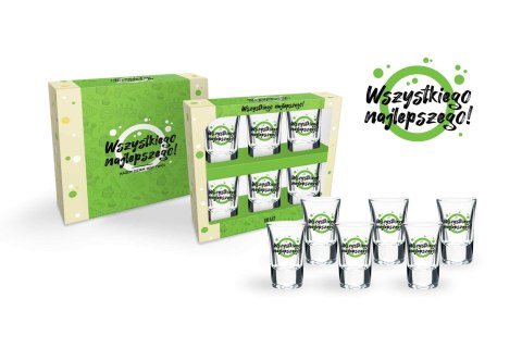 Zestaw 6 kieliszków 35ml green Wszystkiego najlepszego Zestaw 6 kieliszków 35ml green Wszystkiego najlepszego