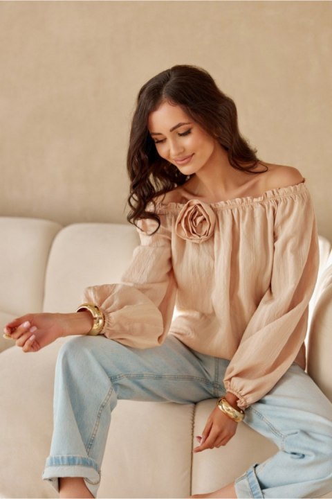 Bluzka Model Monaco BEZ BLU0206 Beige - Roco Fashion Bluzka Model Monaco BEZ BLU0206 Beige - Roco Fashion