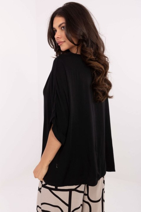 Bluzka Model TW-BZ-BI-3228.75 Black - Och Bella Bluzka Model TW-BZ-BI-3228.75 Black - Och Bella