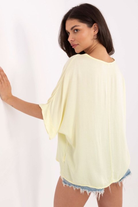 Bluzka Model TW-BZ-BI-3228.75 Light Yellow - Och Bella Bluzka Model TW-BZ-BI-3228.75 Light Yellow - Och Bella