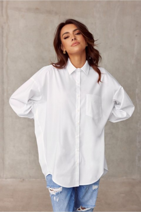 Koszula Damska Model EKR BLU0155 Ecru - Roco Fashion Koszula Damska Model EKR BLU0155 Ecru - Roco Fashion