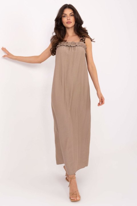 Sukienka Model MI-SK-A6412.68 Dark Beige - Italy Moda Sukienka Model MI-SK-A6412.68 Dark Beige - Italy Moda