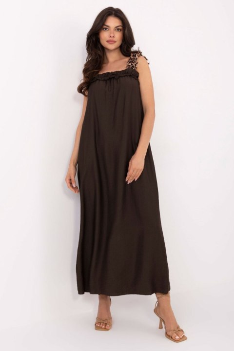 Sukienka Model MI-SK-A6412.68 Dark Brown - Italy Moda Sukienka Model MI-SK-A6412.68 Dark Brown - Italy Moda