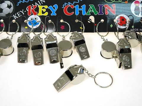 Brelok 12szt. gwizdek metalowy Brelok 12szt. gwizdek metalowy