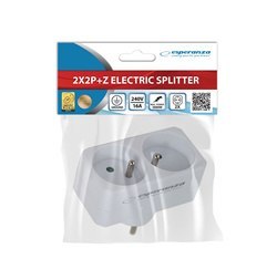 Rozgałęźnik elektryczny z uziemieniem 2 gniazda ELK305W Rozgałęźnik elektryczny z uziemieniem 2 gniazda ELK305W