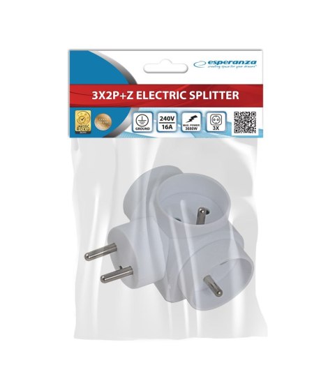 Rozgałęźnik elektryczny z uziemieniem 3 gniazda ELK302W Rozgałęźnik elektryczny z uziemieniem 3 gniazda ELK302W