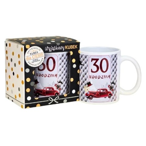Kubek na 30 urodziny dla mężczyzny (bordowe auto) 3309-UR11-30 Kubek na 30 urodziny dla mężczyzny (bordowe auto) 3309-UR11-30