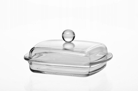 Maselniczka prostokątna 16,8 x 8 x 12cm szklana maselnica z pokrywą Huta Szkła JASŁO GLASS 07547 Maselniczka prostokątna 16,8 x 8 x 12cm szklana maselnica z pokrywą Huta Szkła JASŁO GLASS 07547