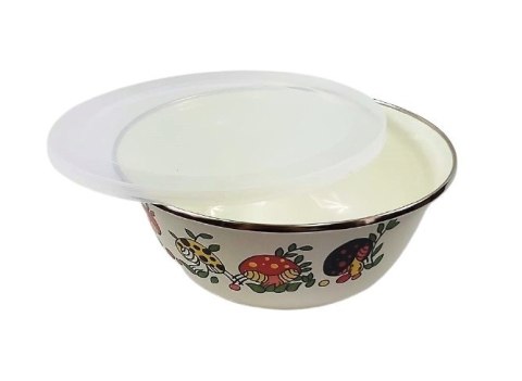 Miska emaliowana grzyby z pokrywką 20cm | DIA1005 Miska emaliowana grzyby z pokrywką 20cm | DIA1005