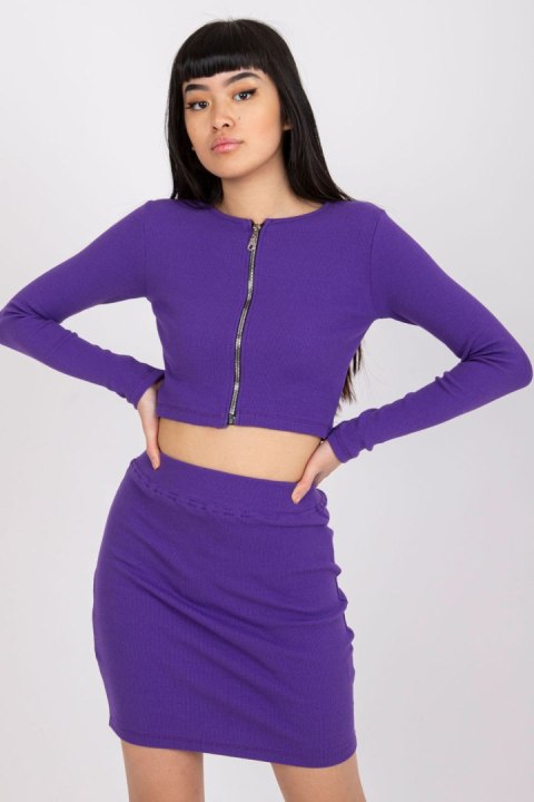 Spódnica Komplet Model RV-KMPL-7526.03 Dark Violet - Rue Paris Spódnica Komplet Model RV-KMPL-7526.03 Dark Violet - Rue Paris