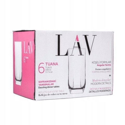 Kpl.6 szklanek do napoi 330ml. LAV Kpl.6 szklanek do napoi 330ml. LAV