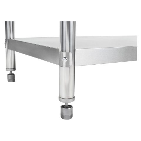 Stół do kuchni blat roboczy ze stali nierdzewnej z rantem i dolną półką 100x60cm Stół do kuchni blat roboczy ze stali nierdzewnej z rantem i dolną półką 100x60cm