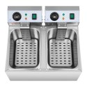Frytownica podwójna gastronomiczna elektryczna 230 V 2 x 3200W 2 x 8 L