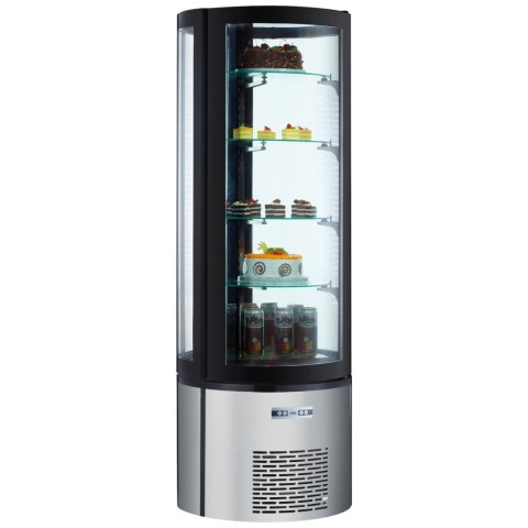 Witryna chłodnicza cukiernicza okrągła 4 półki LED 360L Witryna chłodnicza cukiernicza okrągła 4 półki LED 360L