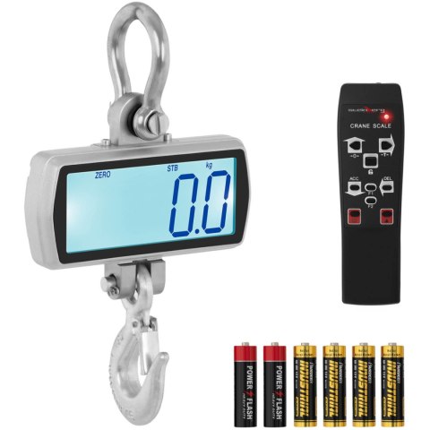 Waga hakowa wisząca magazynowa z pilotem duży wyświetlacz LCD do 1T 1000 / 0.5 kg Waga hakowa wisząca magazynowa z pilotem duży wyświetlacz LCD do 1T 1000 / 0.5 kg