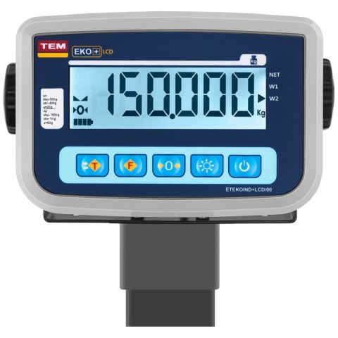 Waga platformowa przemysłowa interfejs RS232 150 kg / 50 g LCD M LEGALIZACJA Waga platformowa przemysłowa interfejs RS232 150 kg / 50 g LCD M LEGALIZACJA
