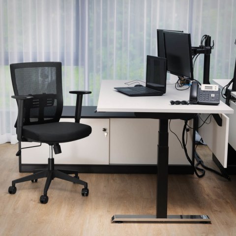 Krzesło fotel biurowy ergonomiczny z oparciem siatkowym i podparciem lędźwi maks. 150 kg Krzesło fotel biurowy ergonomiczny z oparciem siatkowym i podparciem lędźwi maks. 150 kg