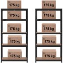 Regał magazynowy metalowy 5 półek 875 kg 90 x 40 x 180 cm szaroniebieski 2 szt.