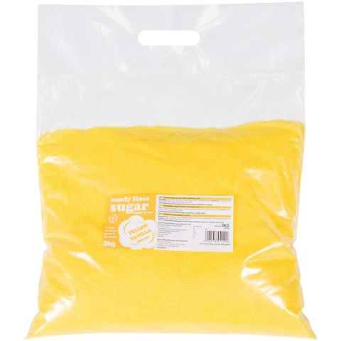 Kolorowy cukier do waty cukrowej żółty o smaku waniliowym 5kg Kolorowy cukier do waty cukrowej żółty o smaku waniliowym 5kg