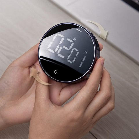 Obrotowy minutnik czasomierz elektroniczny timer czarny Obrotowy minutnik czasomierz elektroniczny timer czarny