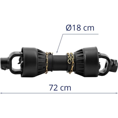 Wałek wał przekaźnika mocy przegubowo teleskopowy 62-72 cm 1 3/8'' 6 zębów Wałek wał przekaźnika mocy przegubowo teleskopowy 62-72 cm 1 3/8'' 6 zębów