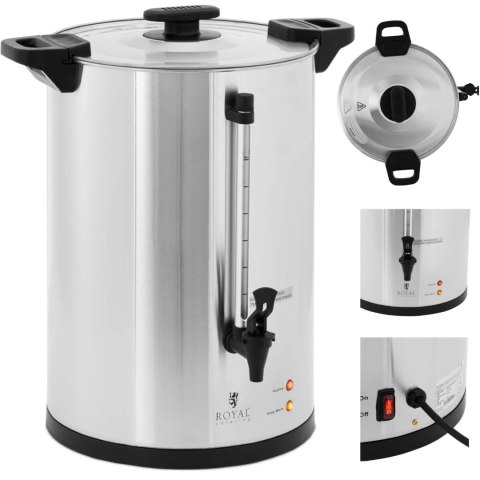 Zaparzacz do kawy herbaty z kranem 20 l 1650 W srebrny Zaparzacz do kawy herbaty z kranem 20 l 1650 W srebrny