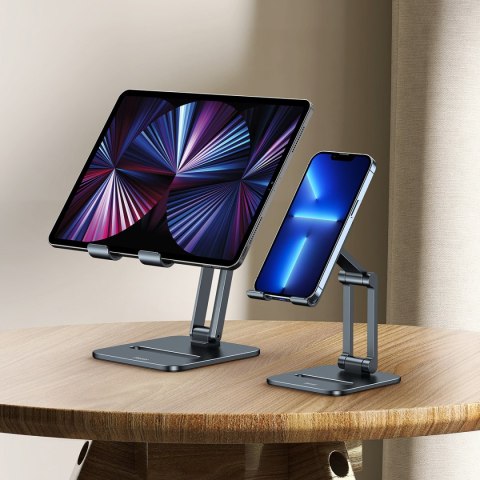 Podstawka stojak metalowy do smartfona Desktop Biaxial Foldable do 13" szary Podstawka stojak metalowy do smartfona Desktop Biaxial Foldable do 13" szary