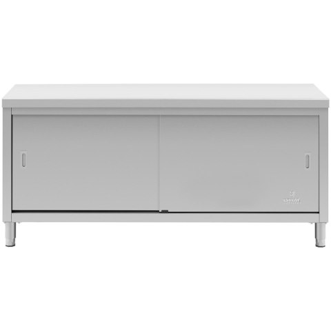 Stół blat roboczy centralny z szafką drzwi suwane 180 x 60 x 85 cm Stół blat roboczy centralny z szafką drzwi suwane 180 x 60 x 85 cm