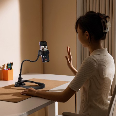 Uniwersalny uchwyt stojak na telefon na szyję ComfortJoy Series czarny Uniwersalny uchwyt stojak na telefon na szyję ComfortJoy Series czarny