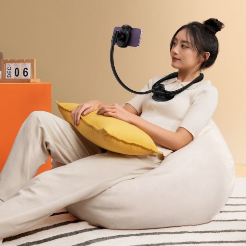 Uniwersalny uchwyt stojak na telefon na szyję ComfortJoy Series czarny Uniwersalny uchwyt stojak na telefon na szyję ComfortJoy Series czarny