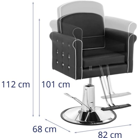 Fotel fryzjerski barberski kosmetyczny z podnóżkiem Physa TRING - czarny Fotel fryzjerski barberski kosmetyczny z podnóżkiem Physa TRING - czarny