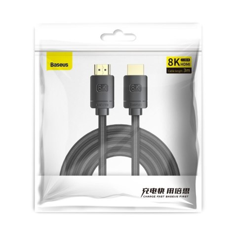 Kabel HDMI 2.1 8K 60 Hz eARC QMS Dynamic HDR VRR ALLM 3m czarny Kabel HDMI 2.1 8K 60 Hz eARC QMS Dynamic HDR VRR ALLM 3m czarny
