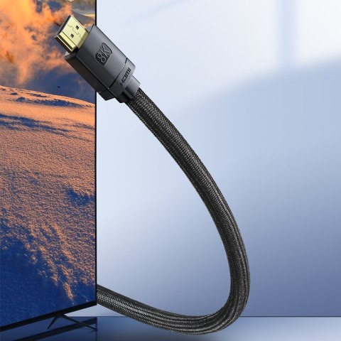 Kabel HDMI 2.1 8K 60 Hz eARC QMS Dynamic HDR VRR ALLM 3m czarny Kabel HDMI 2.1 8K 60 Hz eARC QMS Dynamic HDR VRR ALLM 3m czarny