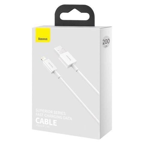 Superior kabel przewód USB Iphone Lightning 2.4A 2m Biały Superior kabel przewód USB Iphone Lightning 2.4A 2m Biały