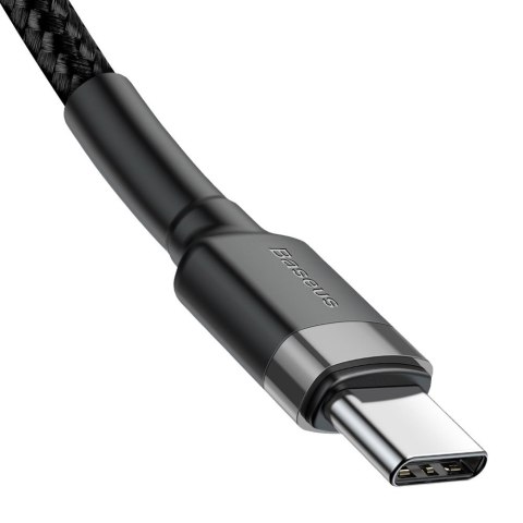 Wytrzymały elastyczny kabel przewód USB-C PD PD 2.0 60W 20V 3A QC3.0 1M czarny-szary Wytrzymały elastyczny kabel przewód USB-C PD PD 2.0 60W 20V 3A QC3.0 1M czarny-szary