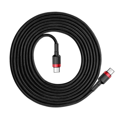 Wytrzymały elastyczny kabel przewód USB-C PD PD 2.0 60W 20V 3A QC3.0 2M czarno-czerwony Wytrzymały elastyczny kabel przewód USB-C PD PD 2.0 60W 20V 3A QC3.0 2M czarno-czerwony