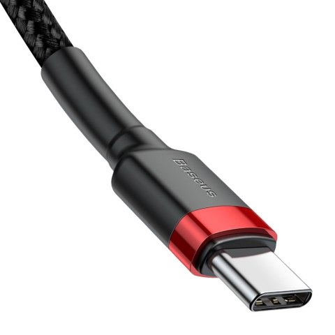 Wytrzymały elastyczny kabel przewód USB-C PD PD 2.0 60W 20V 3A QC3.0 2M czarno-czerwony Wytrzymały elastyczny kabel przewód USB-C PD PD 2.0 60W 20V 3A QC3.0 2M czarno-czerwony