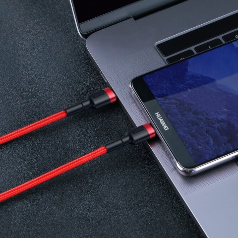 Wytrzymały elastyczny kabel przewód USB-C PD PD 2.0 60W 20V 3A QC3.0 2M czarno-czerwony Wytrzymały elastyczny kabel przewód USB-C PD PD 2.0 60W 20V 3A QC3.0 2M czarno-czerwony