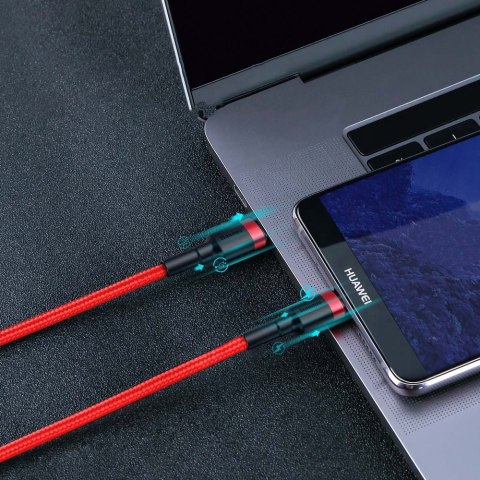 Wytrzymały elastyczny kabel przewód USB-C PD PD 2.0 60W 20V 3A QC3.0 2M czarno-czerwony Wytrzymały elastyczny kabel przewód USB-C PD PD 2.0 60W 20V 3A QC3.0 2M czarno-czerwony