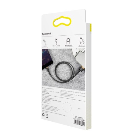 Wytrzymały elastyczny kabel przewód USB Iphone Lightning QC3.0 1.5A 2M czarno-złoty Wytrzymały elastyczny kabel przewód USB Iphone Lightning QC3.0 1.5A 2M czarno-złoty