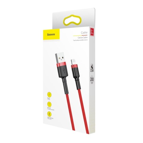 Wytrzymały elastyczny kabel przewód USB Iphone Lightning QC3.0 1.5A 2M czerwony Wytrzymały elastyczny kabel przewód USB Iphone Lightning QC3.0 1.5A 2M czerwony