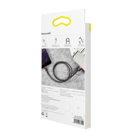 Wytrzymały elastyczny kabel przewód USB Iphone Lightning QC3.0 2.4A 0.5M czarno-czerwony Wytrzymały elastyczny kabel przewód USB Iphone Lightning QC3.0 2.4A 0.5M czarno-czerwony