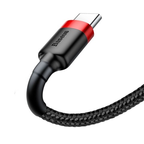 Wytrzymały elastyczny kabel przewód USB USB-C QC3.0 2A 2M czarno-czerwony Wytrzymały elastyczny kabel przewód USB USB-C QC3.0 2A 2M czarno-czerwony