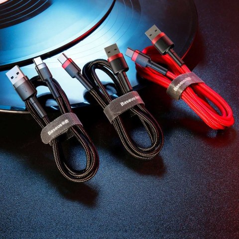 Wytrzymały elastyczny kabel przewód USB USB-C QC3.0 3A 1M czarno-szary Wytrzymały elastyczny kabel przewód USB USB-C QC3.0 3A 1M czarno-szary
